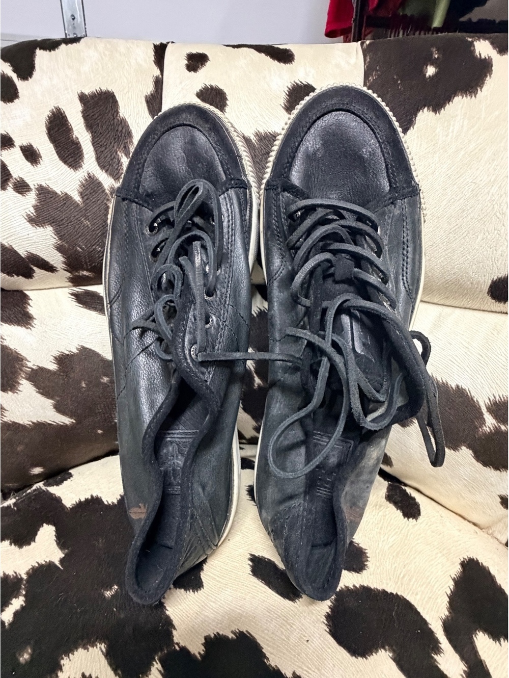 Frye Black Leather Lace-Up Sneakers Men's Size 10